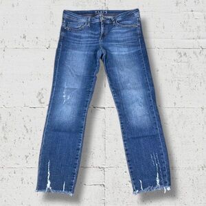 Zara Basic Z1975 Distressed Cut-off Denim Skinny Jeans